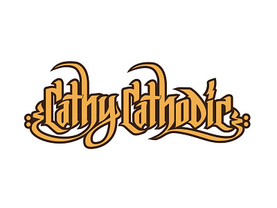 Cathy Cthodic handlettering handstyle logo script vector