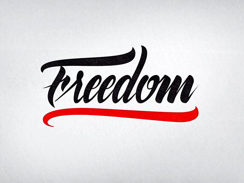 Тату эскиз freedom надпись