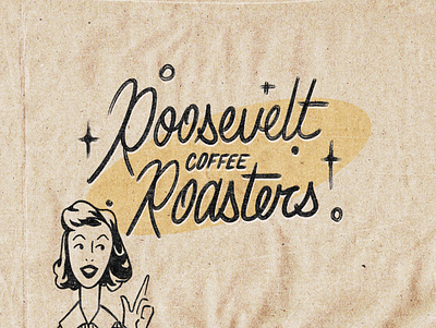 Roosevelt Coffee Roasters illustration photoshop retro texture vintage