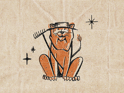 Roosevelt Lion illustration lion retro texture vintage