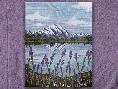 D for Denali alaska denali illustration mountains national park retro texture vintage