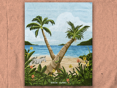 V for Virgin Islands beach illustration islands national park nature procreate texture virgin islands
