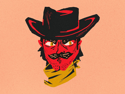 Curtis character cowboy illustration retro texture wild west