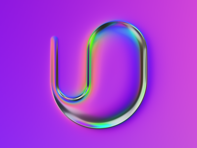 U - 36 days of type #07 36daysoftype abstract art chrome colors design filter forge generative geometric illustration letter lettering shiny type typography