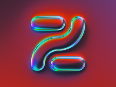 Z - 36 days of type #07 36daysoftype abstract art chrome colors design filter forge generative illustration letter lettering letters neon red reflection shiny typography