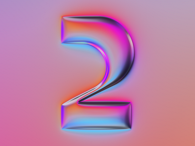 2 - 36 days of type #07 36daysoftype abstract art chrome colors design filter forge generative geometric illustration letter lettering shiny soft typography vibrant gradient
