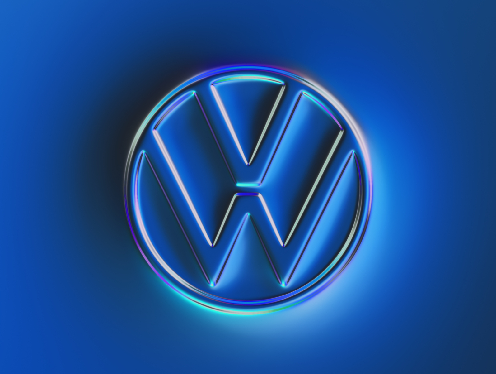 36 logos - Volkswagen logo design emboss blue rebrand logotype rebranding logo metallic 36daysoftype typography illustration generative filter forge abstract art design colors