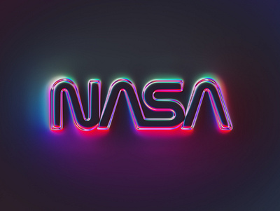 36 logos - NASA 36daysoftype abstract art brand branding colors design filter forge generative glow illustration logo logotype nasa neon rebrand rebranding typography
