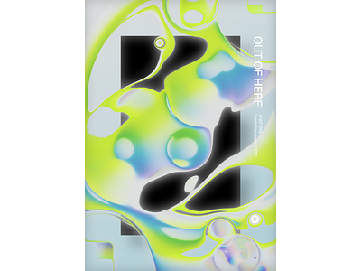 WWP°299 "Out of Here" abstract art baugasm black bubbles colors design door filter forge generative heaven illustration poster poster art poster design sky wwp