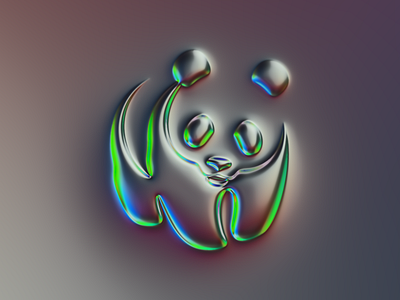 WWF logo x Naumorphism abstract art brand branding chrome colors design filter forge generative glow illustration logo logo design mark neon neumorphism rebrand