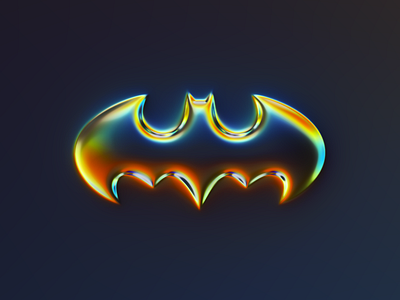 Batman logo x Naumorphism abstract art bat batman black branding chrome colors dark dark knight design filter forge generative illustration logo rebrand