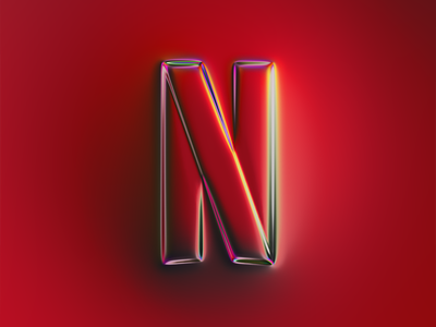 Netflix logo x Naumorphism abstract art brand branding chrome colors design filter forge generative glow illustration logo metallic movie neon netflix rebrand rebranding shiny ui