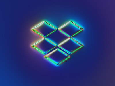 Dropbox logo x Naumorphism abstract art brand branding chrome colors design dropbox filter forge generative glow illustration logo neumorphism rebrand rebranding