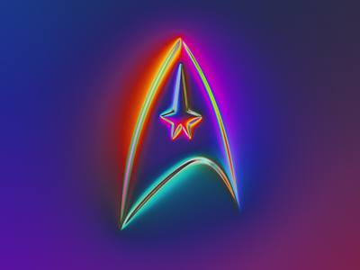 Star Trek logo x Naumorphism abstract art brand branding chrome chrome type colors design filter forge generative glow illustration logo neon rebrand rebranding star trek