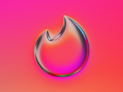 Tinder logo x Naumorphism 3d abstract app icon art branding chrome colors design filter forge generative glow graphic design illustration logo neon rebrand tinder ui