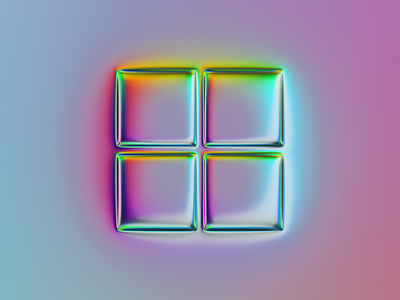 Microsoft logo x Naumorphism abstract art brand branding chromatic aberration chrome colors design filter forge generative illustration logo microsoft rebrand rebranding windows