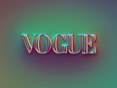 VOGUE logo x Naumorphism abstract art brand branding chrome colors design fashion filter forge generative glow illustration logo logotype neon rebrand rebranding typography vogue