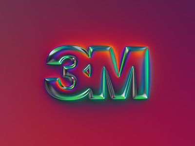 3M logo x Naumorphism 3d 3m abstract art brand branding chrome colors design filter forge generative glow graphic design illustration logo logotype neon rebrand rebranding