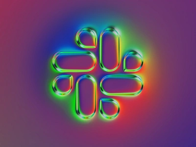 Slack logo x Naumorphism 3d abstract art branding chrome colors design emboss filter forge generative glow illustration logo neon neumorphism slack ui