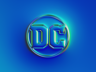 DC logo x Naumorphism abstract art blue branding chrome colors dc dc comics design filter forge generative glow illustration light logo logotype metallic neon rebrand rebranding