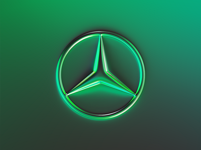 Mercedes logo x Naumorphism abstract art benz brand branding car colors design filter forge generative glow green illustration logo mercedes neon rebrand rebranding