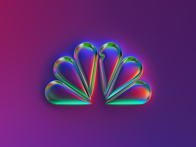 NBC logo x Naumorphism abstract art brand branding chrome colors design filter forge generative glow illustration logo logotype mark nbc neon rebrand rebranding