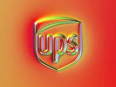 UPS logo x Naumorphism abstract art brand branding chrome colors design filter forge generative glow gold golden illustration logo neon rebrand rebranding ups
