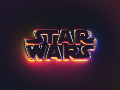 StarWars logo x Naumorphism 3d abstract art brand branding colors dark design filter forge generative glow graphic design illustration logo neon rebrand star wars