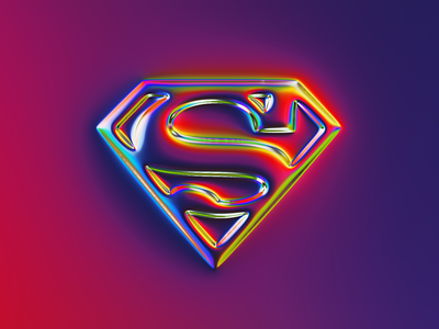 Superman logo x Naumorphism abstract art branding chrome colors comics design embossed filter forge generative glow hero illustration logo metallic neon rebrand superman