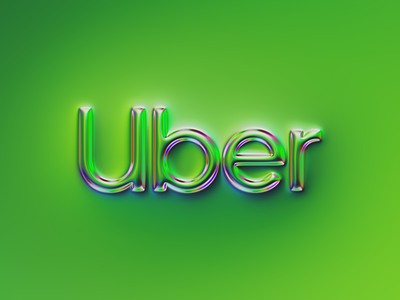 Uber x Naumorphism logo abstract art branding chrome colors design embossed filter forge generative glow graphic design green illustration logo metallic neon uber