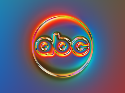 abc logo x Naumorphism abc abc network abstract art branding chrome colors design filter forge generative glow illustration logo neon rebrand rebranding sunset tv