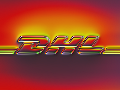 DHL logo x Naumorphism 3d abstract art branding chrome colors design dhl embossed filter forge generative glow graphic design illustration light logo neon package shadow