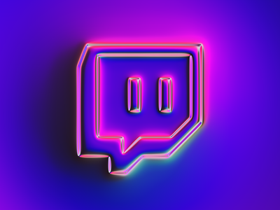 Twitch logo x Naumorphism 3d abstract art branding chrome colors design embossed filter forge generative glow illustration light logo neon stream twitch