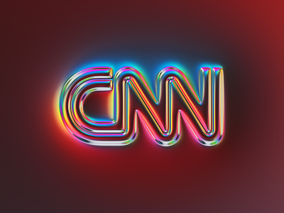 CNN logo x Naumorphism 3d abstract art branding chrome cnn colors design emboss filter forge generative glow illustration light logo neon reflection