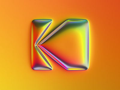 Kodak logo x Naumorphism 3d abstract art branding chrome colors design embossed filter forge generative glass glow illustration kodak logo neon rebrand rebranding yellow