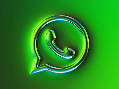 What'sApp logo x Naumorphism 3d abstract art branding chrome colors design embossed filter forge generative glow green illustration logo neon rebrand rebranding whatsapp
