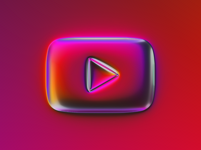 YouTube logo x Naumorphism 3d abstract art branding chrome colors design embossed filter forge generative glass glow illustration logo neon rebrand rebranding youtube yt