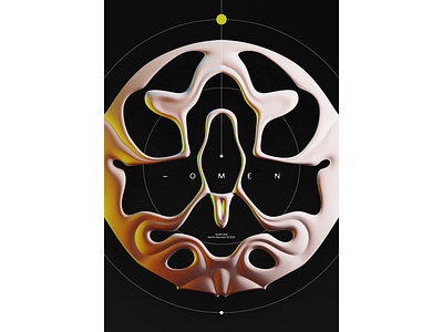 WWP°308 "Omen" abstract alien amulet art colors dark design filter forge generative illustration omen organic poster symmetry
