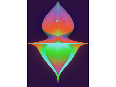 WWP°309 "Aosis" abstract art colors design filter forge generative glow gradient graphic design illustration oasis orient ornamental poster symmetry vibrant