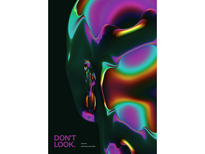 WWP°311 "Don't Look." 3d abstract art blender colors design filter forge generative illustration mirror poster