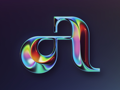 A – 36DOT 2022 36daysoftype 36dot abstract art chrome colors design filter forge generative illustration type typography