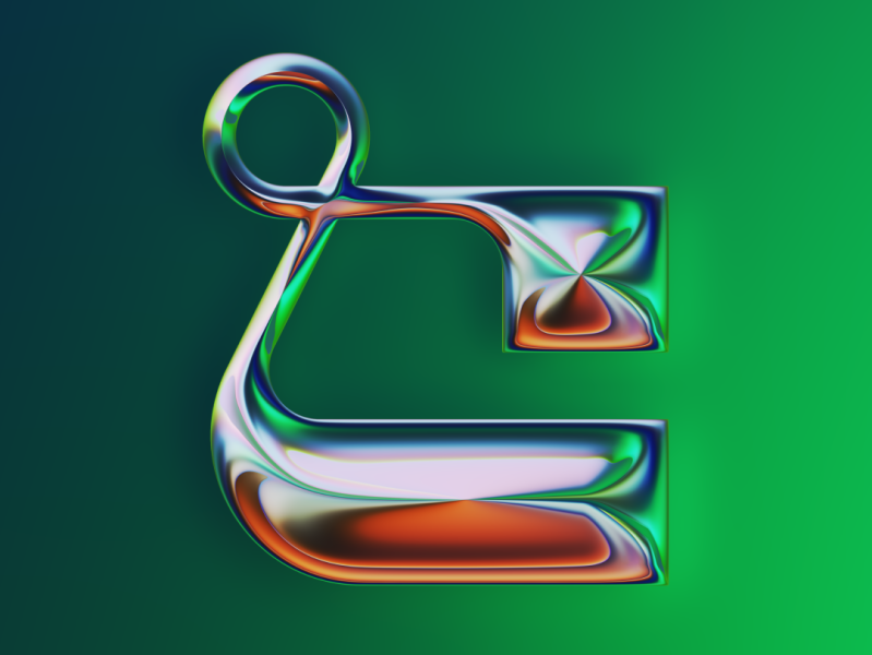 C - 36DOT 2022 36daysoftype 36dot abstract art chrome colors design filter forge generative illustration type typography