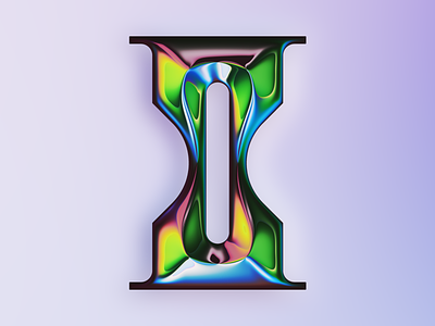 I – 36DOT 2022 36daysoftype 36dot abstract art colors design filter forge generative illustration iridescent letter lettering type type design typography