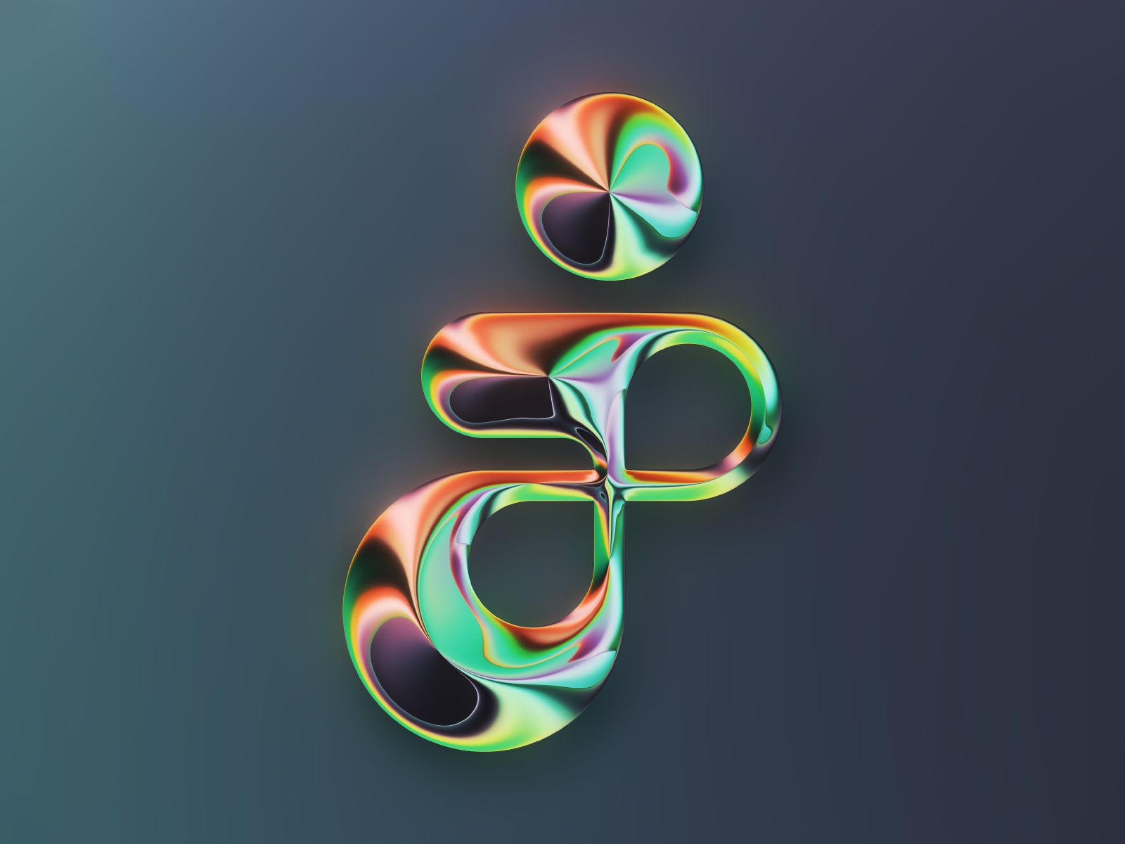 J - 36DOT 2022 36daysoftype 36dot abstract art chrome colors design filter forge generative glow illustration lettering type typography