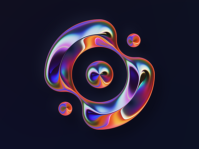 O – 36DOT 2022 36daysoftype 36dot abstract art chrome colors design filter forge fluid generative illustration lettering liquid procedural type type design typography