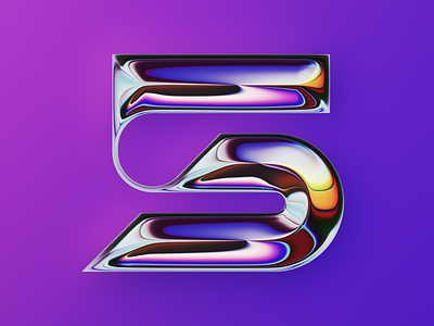 5 – 36DOT 2022 36daysoftype 36dot abstract art chrome colors design filter forge generative illustration lettering purple type type design typography