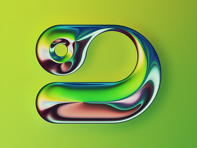 9 – 36DOT 2022 36daysoftype 36dot 9 abstract art chrome colors design filter forge generative green illustration letter lettering type type design typography