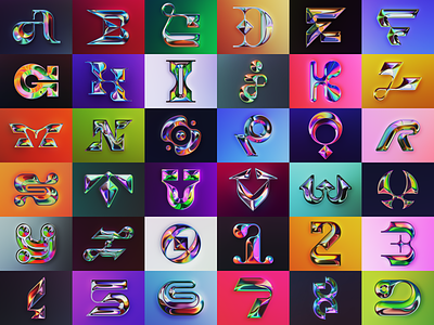 36 days of type – 2022 36days 36daysoftype 36dot abstract art chrome colors design filter forge generative graphic design holographic illustration iridescence iridescent type type design typography