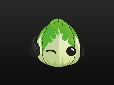 Napa Cabbage Logo cabbage chinese dj edm green head logo music napa producer salad