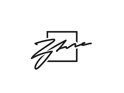 Zane Logo handwritten line logo music producer signature square stroke zane